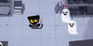 谷歌首页推出万圣节小游戏 在《魔法喵学院》中对抗恶灵