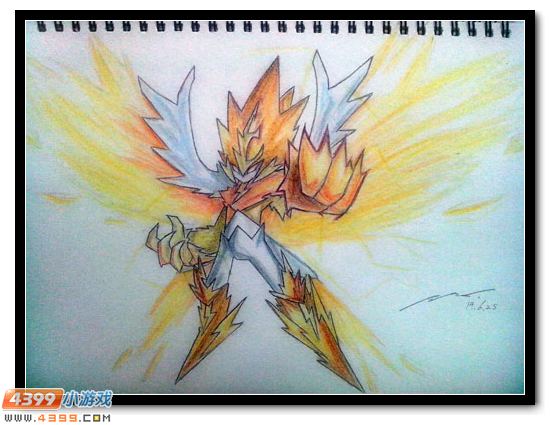 赛尔号手绘雷伊拟人_手绘