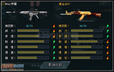 生死狙击黄金AK和M4A1荣耀武器对比