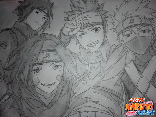 火影忍者素描,素描火影忍者_画画大全