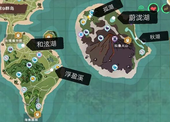 创造与魔法河流湖泊地图分布图 河流湖泊名字大全