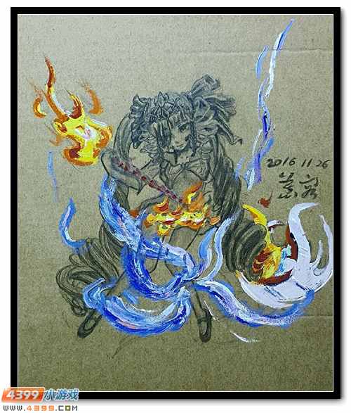 卡布手绘―焚天战魂女神进化