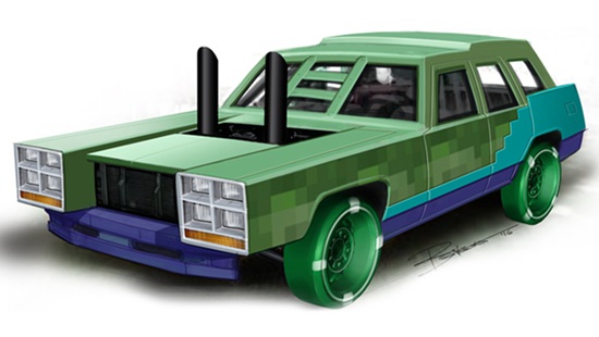 周边趣闻我的世界汽车设计图充满mc元素的汽车设计