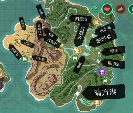 创造与魔法河流湖泊地图分布图 河流湖泊名字大全